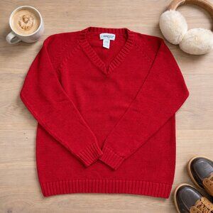 Vintage 90s Cabin Creek Women’s Fisherman Cable Knit Cotton Sweater Red Size M